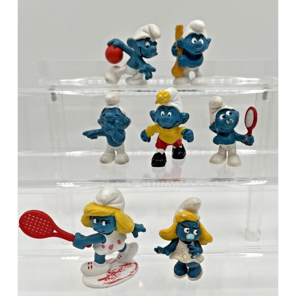 Vintage Smurfs Smurfette Smurf PVC Figures Lot of 7 Schleich Peyo - Picture 1 of 14
